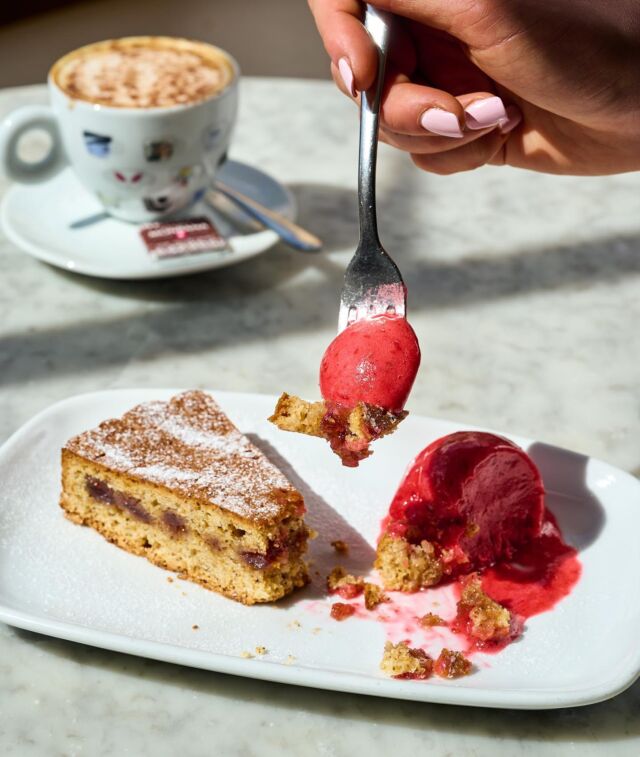 We could only wait so long before having to tuck into our torta al melograno (pomegranate & blackcurrant cake with raspberry sorbet 😋) ...